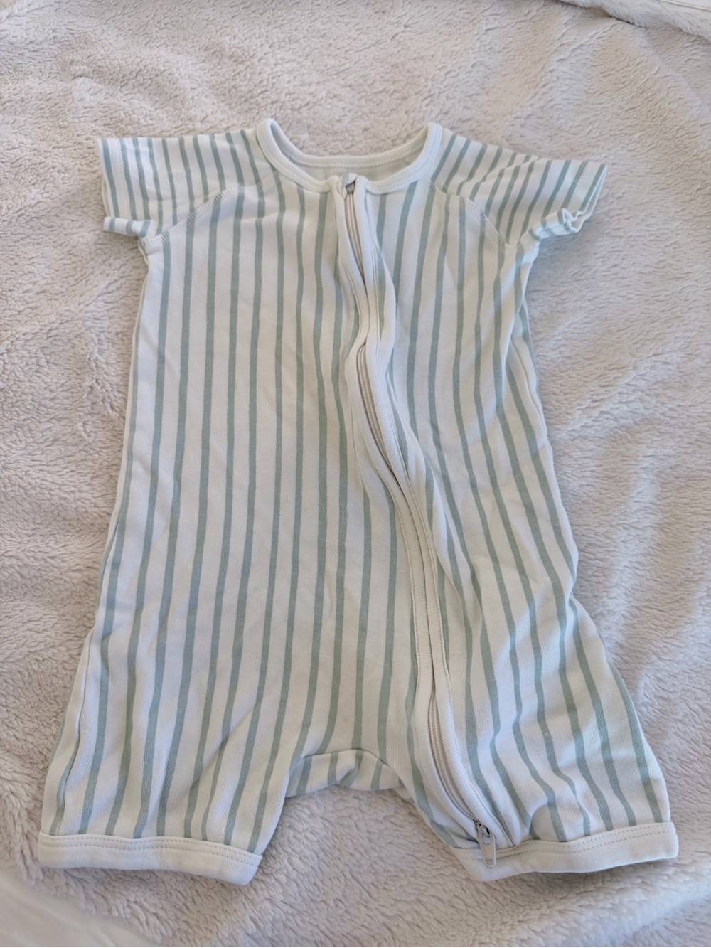 Pehr Double Zip Romper - Soft Sea Stripes 12-18m